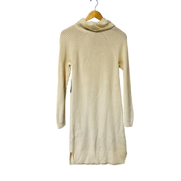 Kensie Turtle Neck Ribbed Knit Sweater Dress Size M Medium NWT Cream - Picture 3 of 7